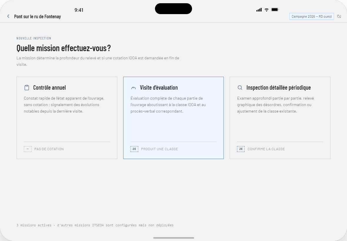 Choix du type de mission
