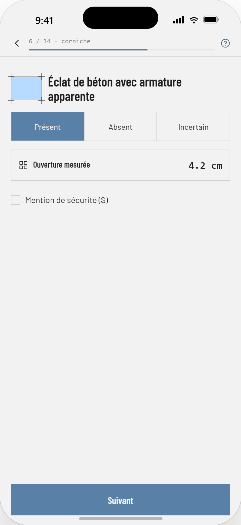 Formulaire guidé sur mobile